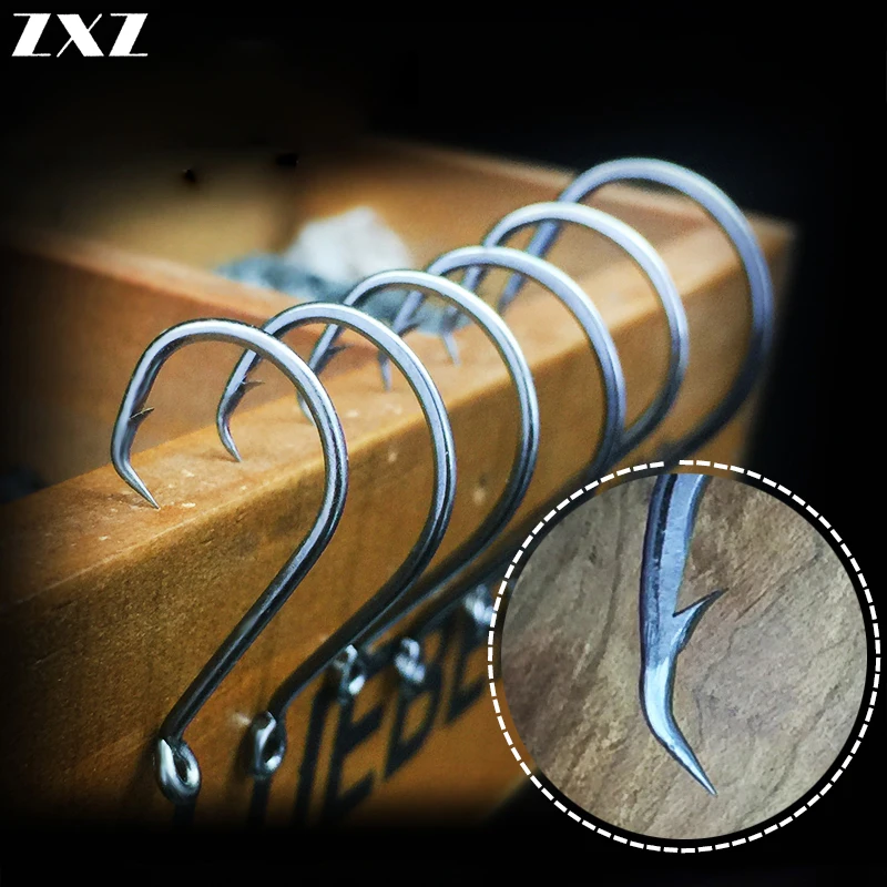 

50pcs Big Original Fishing Hook #5/0 Crank Hooks Barbed Fishhook Tackle Fish Hook Spoon Single Sea Fishing Hooks Saltwater Super