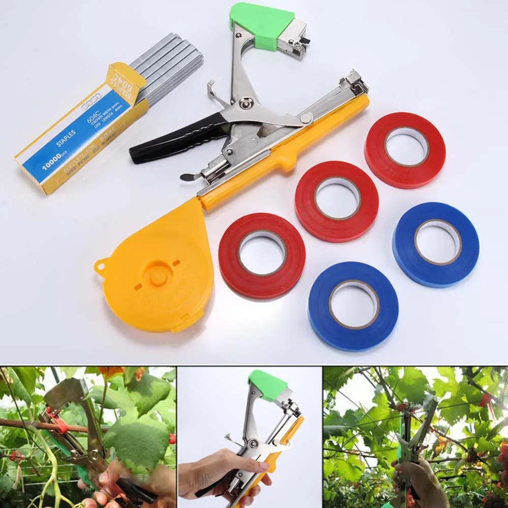 

Ship From Russia 1 Set Plant Branch Hand Tying Staples +Tapener +TapesBinding Machine Flower Vegetable Garden Tools