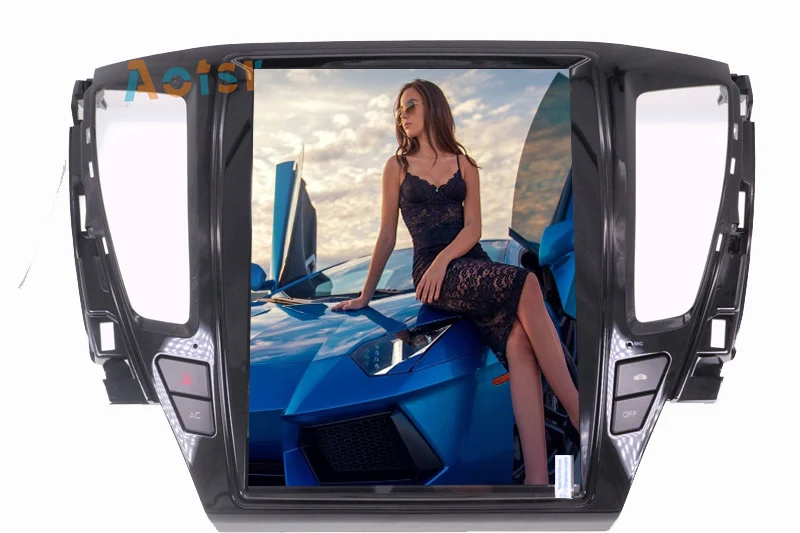 Sale Tesla style 12"BIG Screen Android 7.1 GPS Navigation Auto Stereo Car Radio For MITSUBISHI PAJERO 2016 2017 2018 Car NO CD Player 4