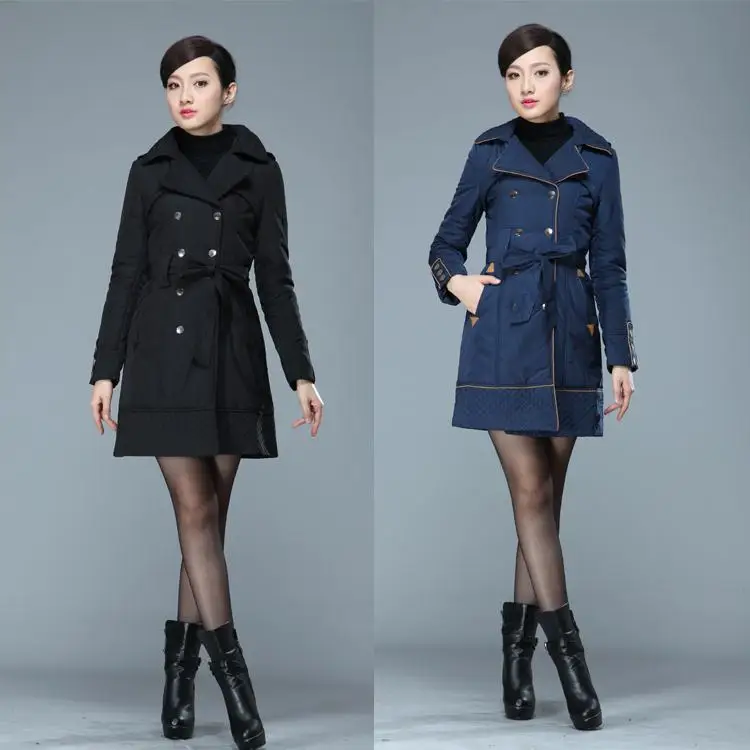 Algodón chaqueta de invierno larga, modelos femeninos