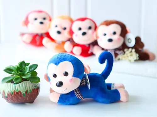 monkey plush pendant toy key chain gift animal soft 3