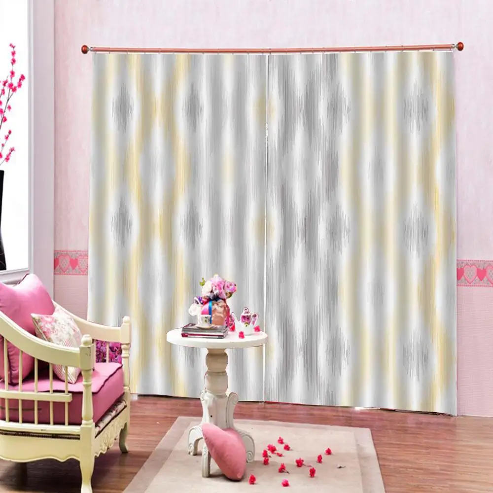 

High quality custom 3d curtain fabric 3D Curtain Printing Blockout Polyester modern curtains Geometric patterns curtains
