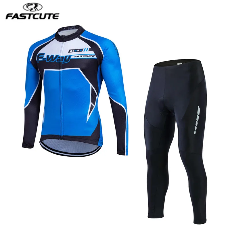 Fastcute Весенняя велосипедная одежда костюм для велосипеда Ropa Maillot Ciclismo осень длинный рукав Велоспорт Джерси Набор 9d гелевая накладка - Цвет: 1
