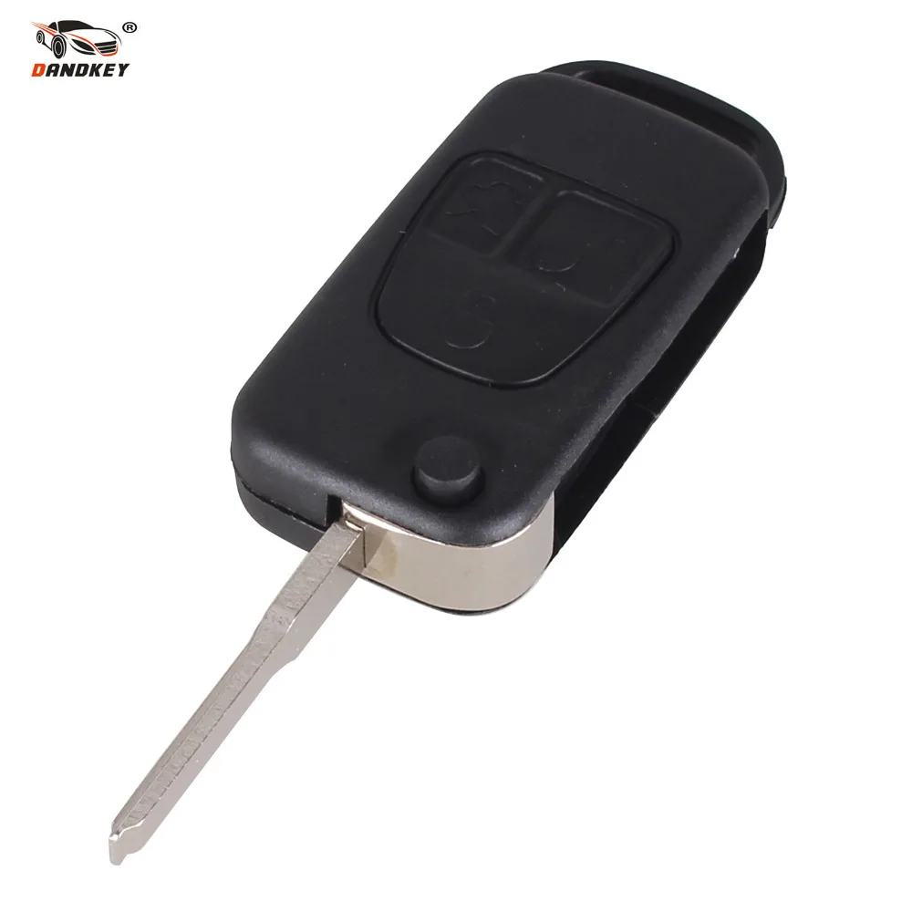 

DANDKEY Flip Folding car Shell Remote Key Fob Case 3 Button For Mercedes Benz ML C CL S SL SEL