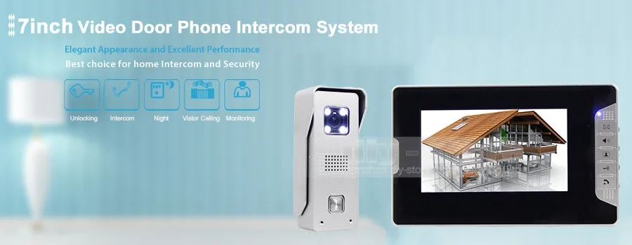 Diysecur 7 "видео Дверные звонки для дома безопасности и домофон Алюминий сплав Камера 700TVL