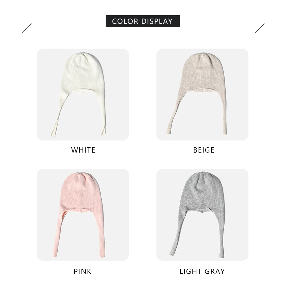Kids Hat Children Cute Warm Beanies Protect The Ears Hats 2019 New Winter Autumn Boys Girls Wool Knit Beanie Baby Hat Unisex Cap (3)