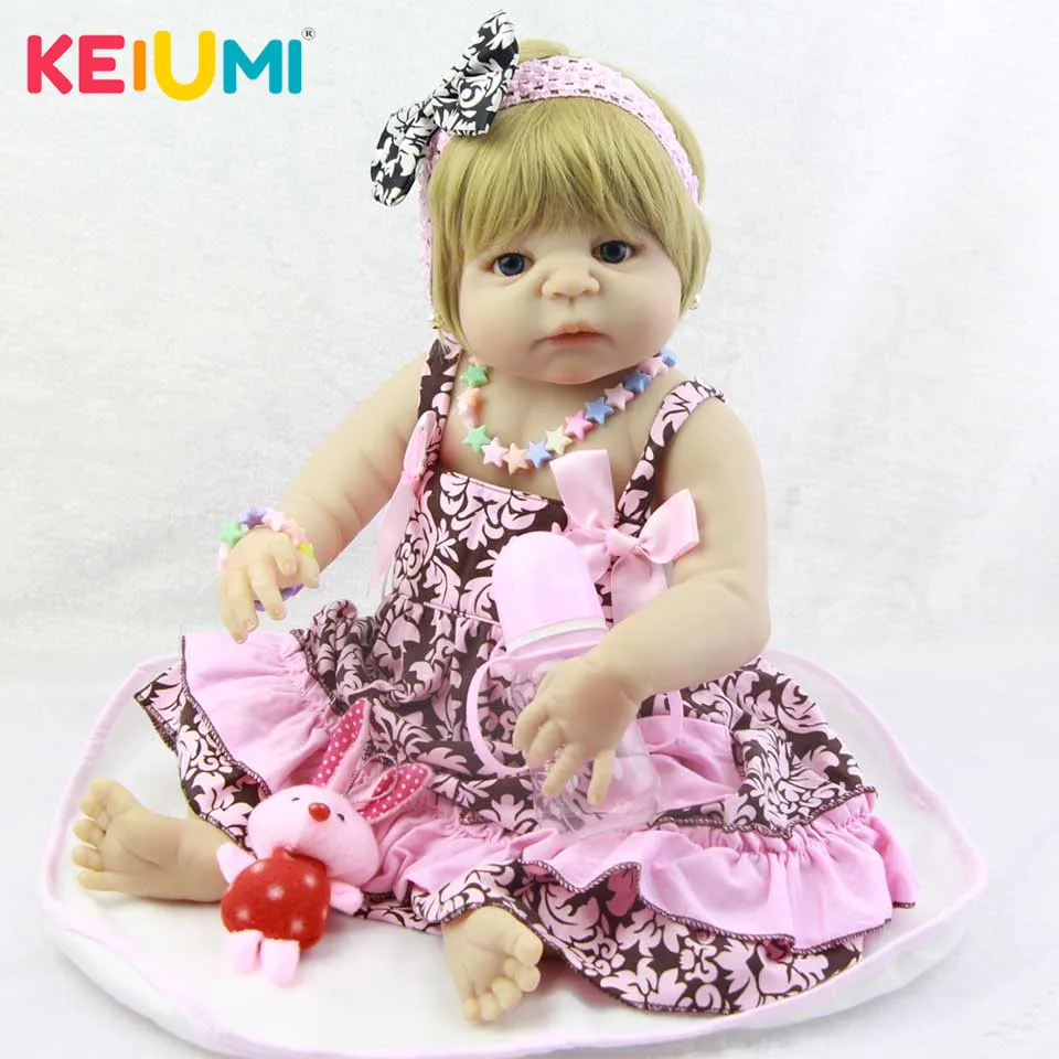 

Unique Style 23' 57 cm Reborn Baby Girl Full Silicone Body Reborn Dolls Realistic Kids Playmates Baby Toys Girl Birthday Gifts