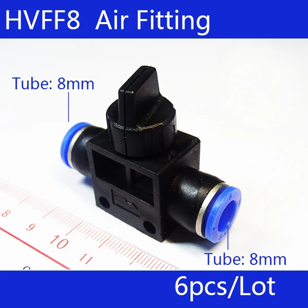 

HVFF8 Pneumatic Flow Control Valve;Hose to Hose Connector;8mm Tube* 8mm Tube;6Pcs/Lot; Free Shipping;All size available