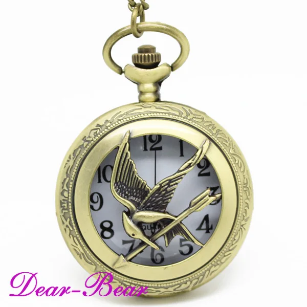 1032) панк Голодные игры птица карманные часы