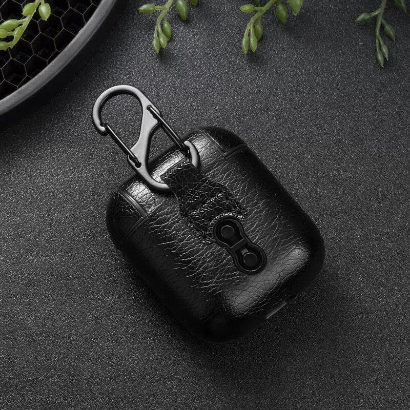 Деловой чехол для наушников Apple Airpods 2 ремешок из искусственной кожи Bluetooth