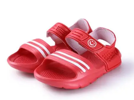 Детские сандалии для мальчиков и девочек; нескользящие летние пляжные сандалии; износостойкая разноцветная обувь; sapato infantil chaussure enfant - Цвет: red