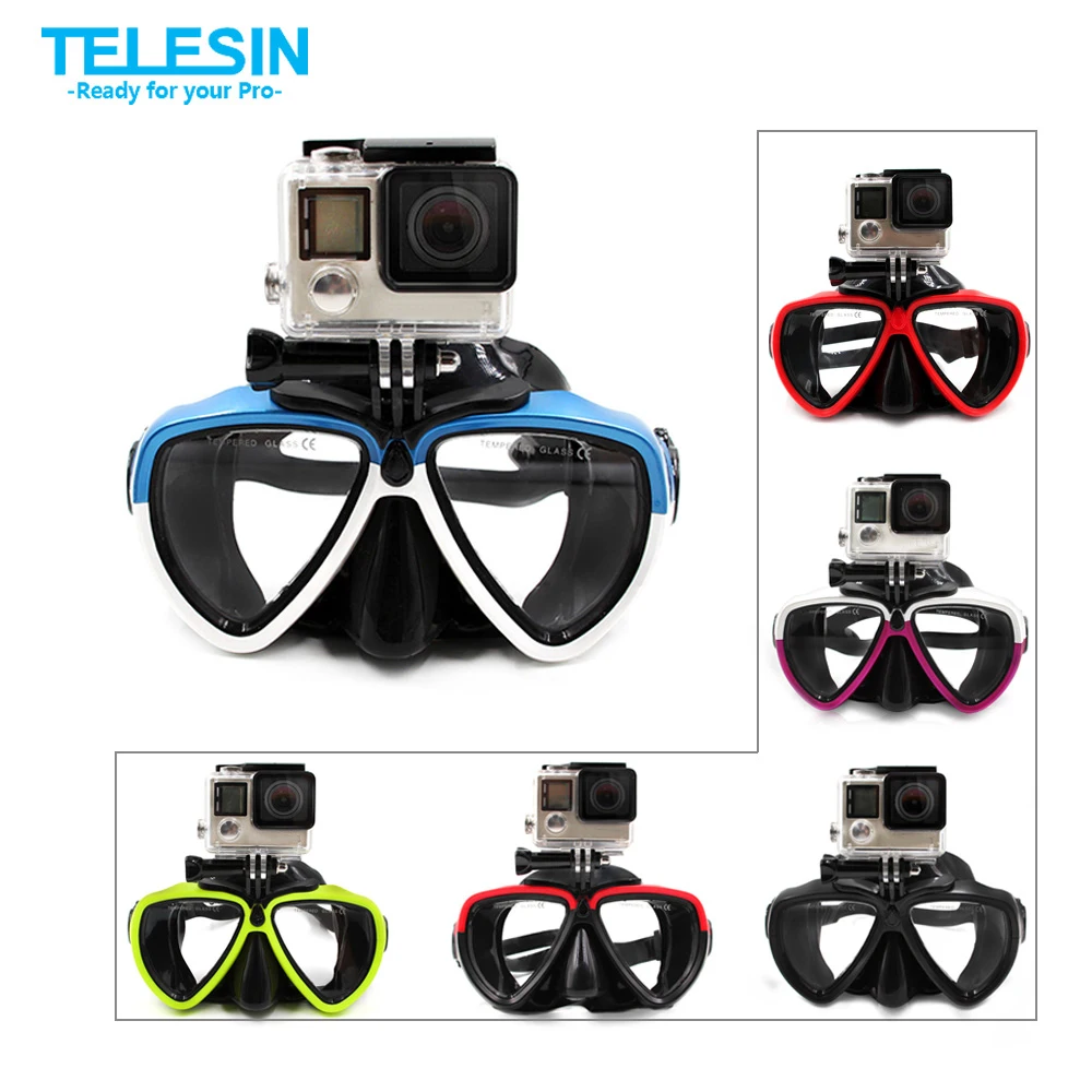 Telesin silicone diving glasses with detachable mount diving mask scuba