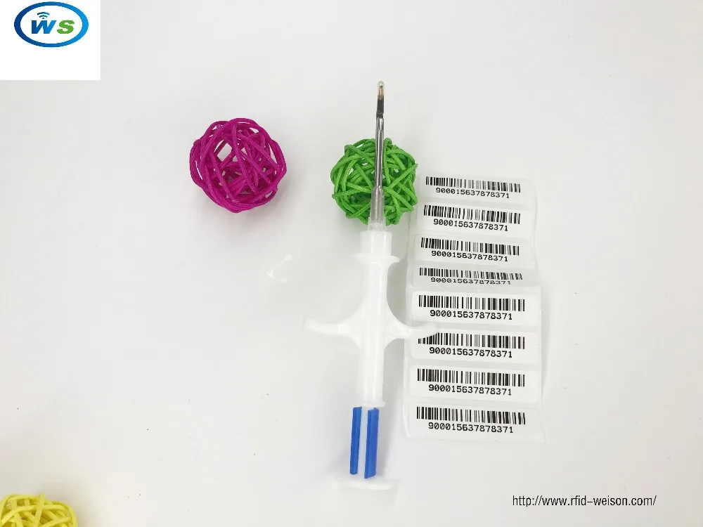 

WS 80pcs FDX-B 1.4*8mm Rfid Veterinary Transponder Syringe for animals