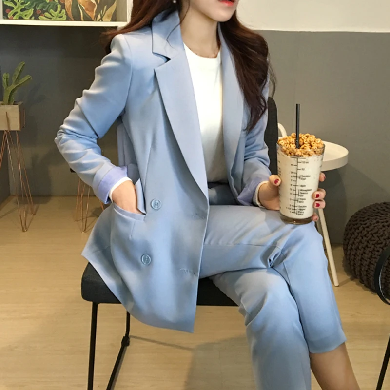 

Wild Korean Women Clothes Self-cultivation Women Suit Professional Two-piece Ladies Temperament Casual Fashion Small Suit