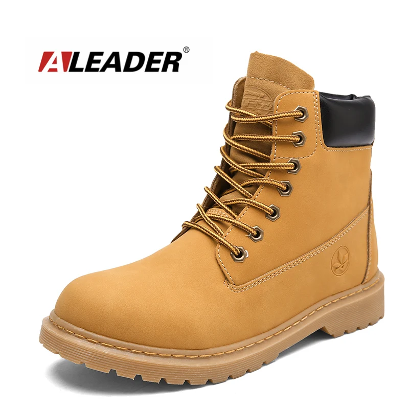 Мужские ботинки ALEADER черные классические дезерты на шнурках для работы|boots