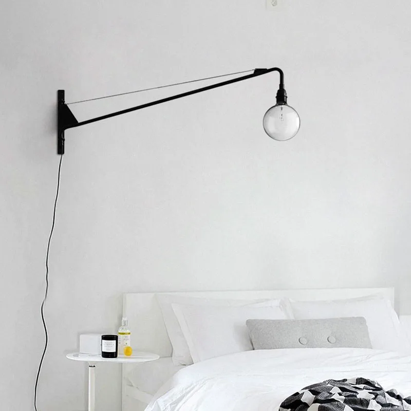 Industrial French Design Suspension Wall Light Luminaire Jean Prouve Wall Light LOFT Retro-Wall Lamp-Aisle-Long Rod Cantilever LED Wall Mounted Sconce (17)