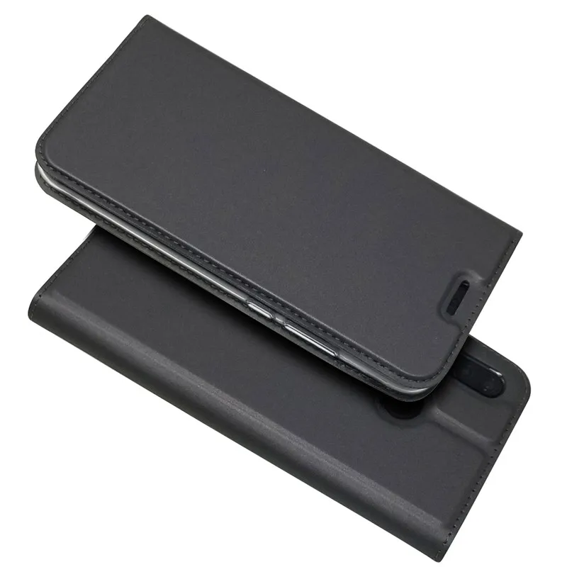 Кожаный флип-чехол PDGB для huawei Y6 Pro Y5 Y6 Y7 Prime Y9 P Smart Plus Роскошный чехол-книжка - Цвет: Черный