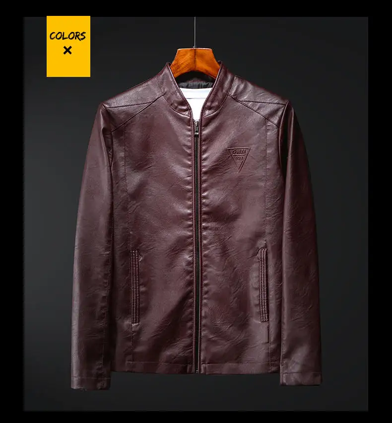 Leather Jackets Men Autumn Winter Male Leather Clothing Men Jacket Business Casual Coats MuLS Brand PU Leisure Mens Suede 4XL 1