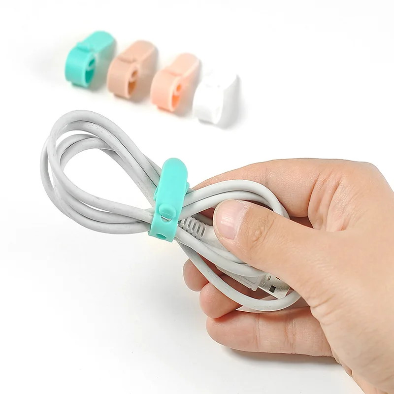 4PCS/lot Silicone straps headset storage soft tape data cable sleepy organizer winder Cord holder | Электроника