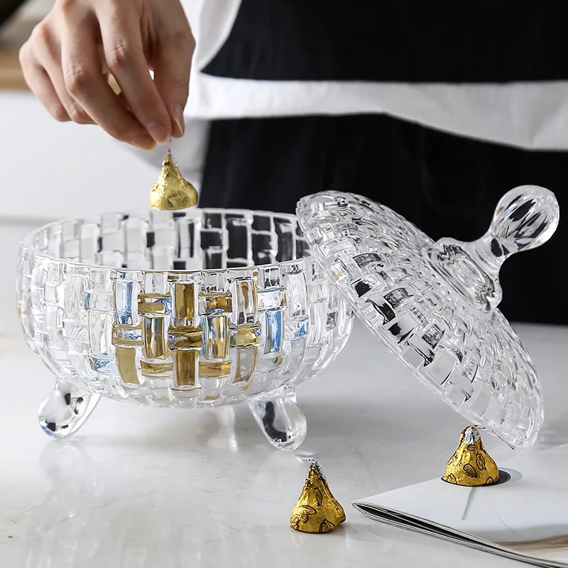 European Crystal Glass Candy Cup Creative Living Room Lead-free Candy Cans 4