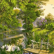 Пейзаж мечта бескаркасные картины с ручной росписью, цифровой живописи маслом на холсте Куадрос decoracion живопись по номерам