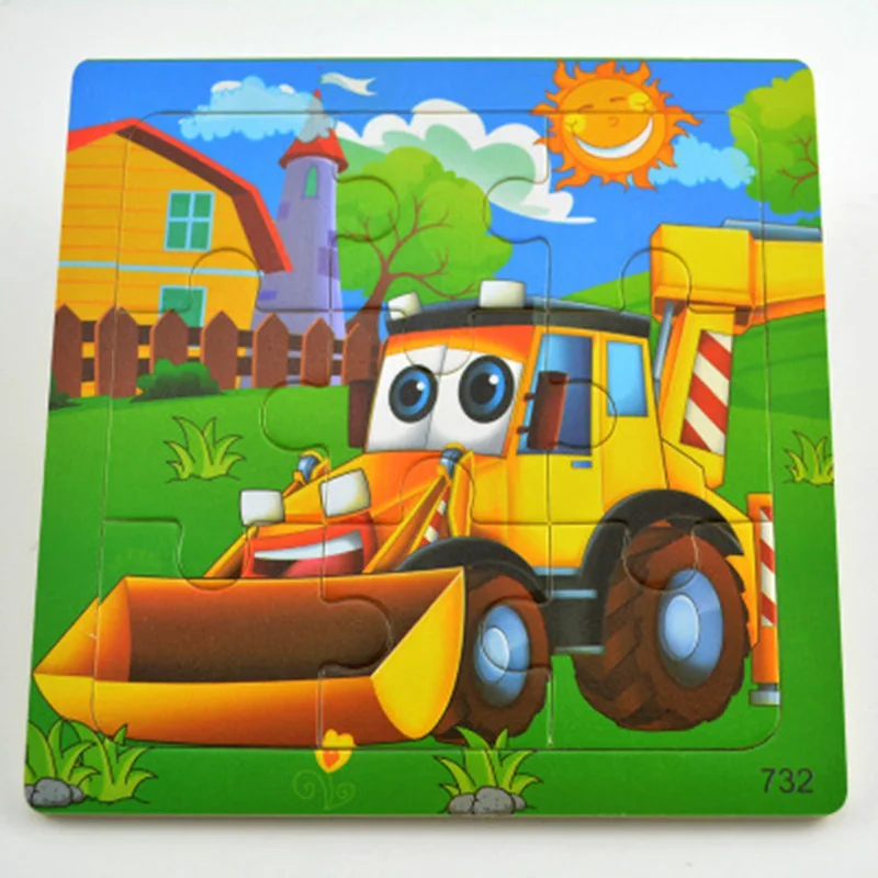 

Single Sale Wood Excavator Puzzle Toys For Children & Landscape puzzles wooden toys Intelligence Kids Baby Early Educational Toy