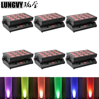 

Free Shipping 6pcs/lot LED Wall Wash Light 12*18W 6IN1 RGBAW UV Battery Powered Wireless Stage Floodlight Lighting For Event