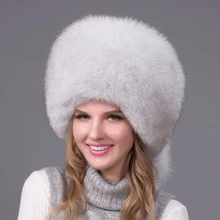 Зимний МЕХ Женщин Меховая Шапка Настоящее Фокс Меховые Шапки Русский Открытый Девушки Енота Fur2016 Новая Мода Меховая Шапка