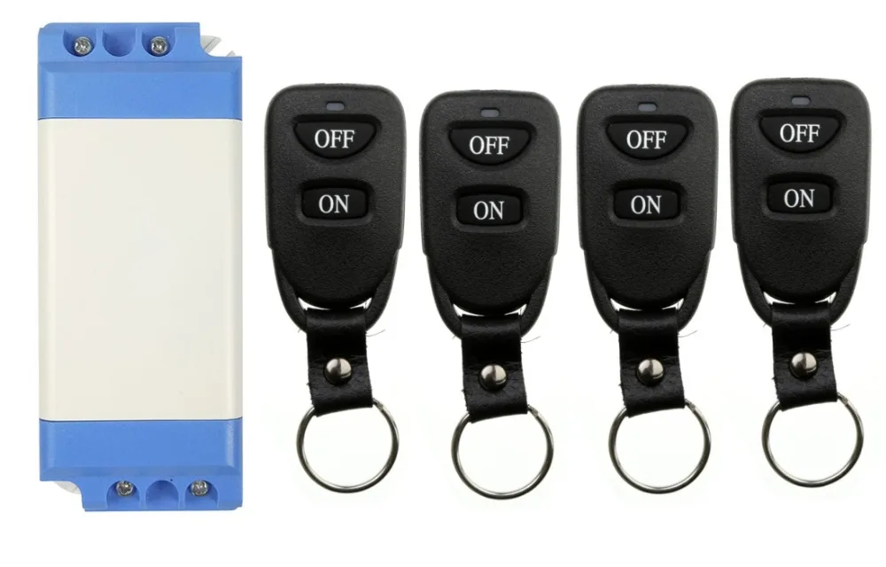 

New AC 85V 220V 110V 240V 1CH 10A Remote Control Light Switch Relay Output Radio Receiver Module and Transmitter(4PCS)