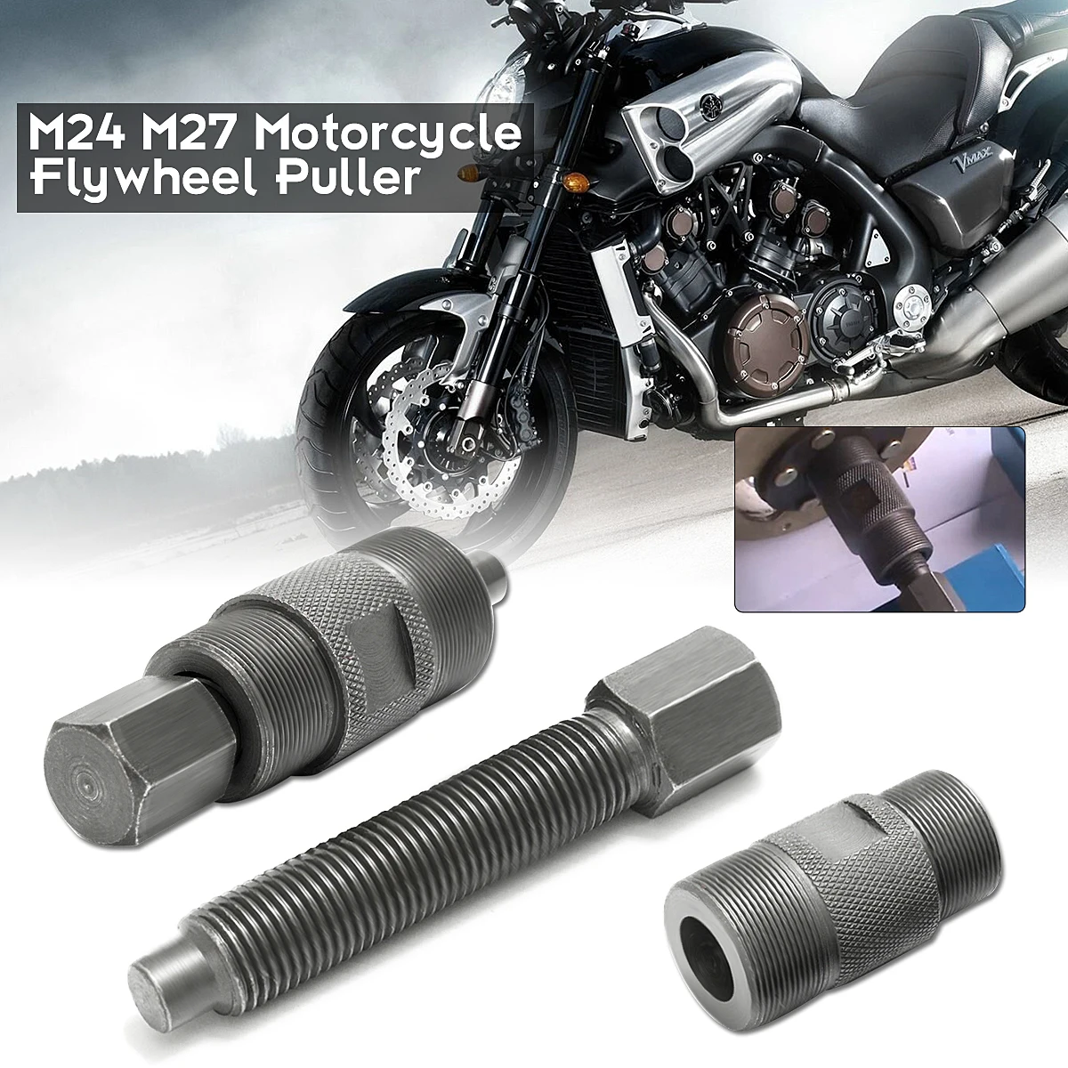 

Universal M24 M27 Motorcycle Flywheel Puller For Honda/Kawasaki/Suzuki/Yamaha/PEUGEOT Motorcycle Repair Tool