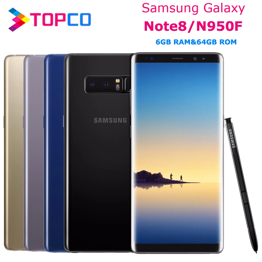 Samsung Galaxy Note8 Note 8 N950F оригинальная глобальная версия 4G Android телефон Exynos Восьмиядерный 6," двойной 12 МП ram 6 ГБ rom 64 Гб NFC