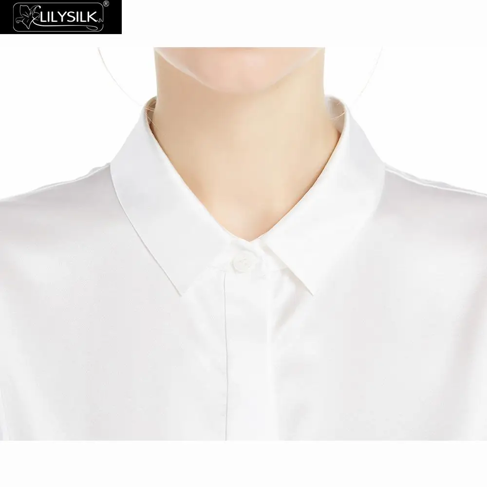 LilySilk блузка рубашка для женщин шелк полупрозрачная с длинным рукавом Элегантная Женская 22 Momme Распродажа
