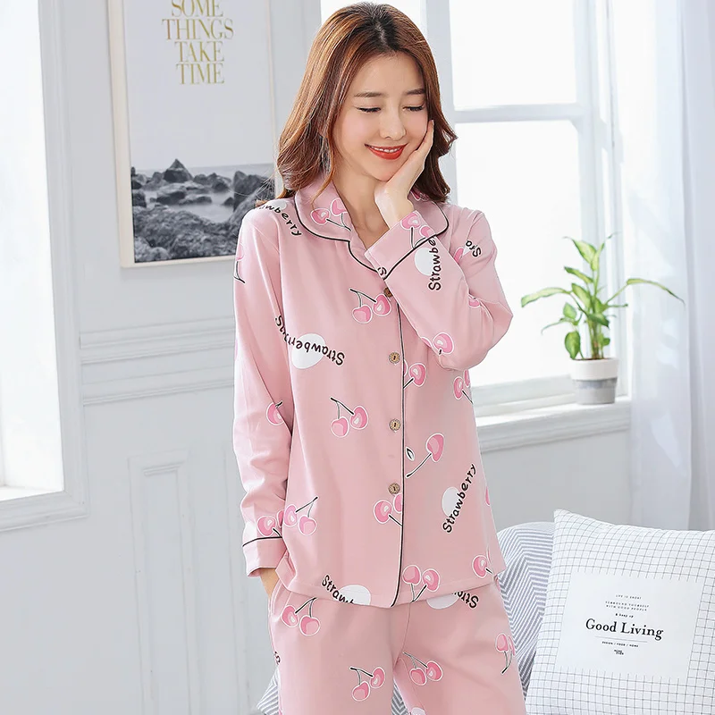 BZEL женские пижамы хлопок мультфильм Kawaii Ночная рубашка Женский повседневное