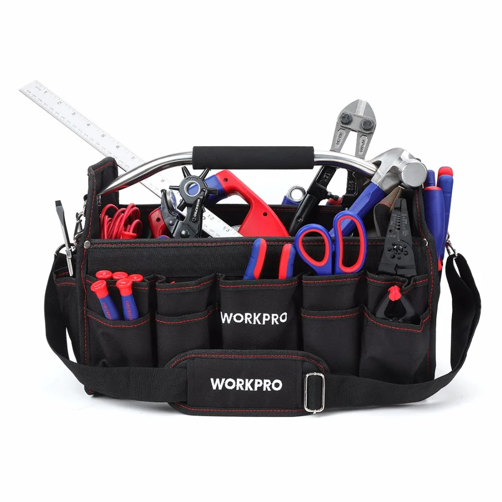 WORKPRO 1" 600D складная сумка для инструментов сумка на плечо сумка органайзер для инструментов сумка для хранения