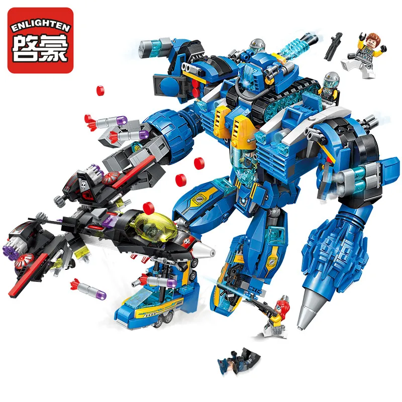 

Enlighten Building Block High-Tech Era Garma Mecha Man 7 Figures 1351pcs Educational Technic Bricks Toy For Boy Gift