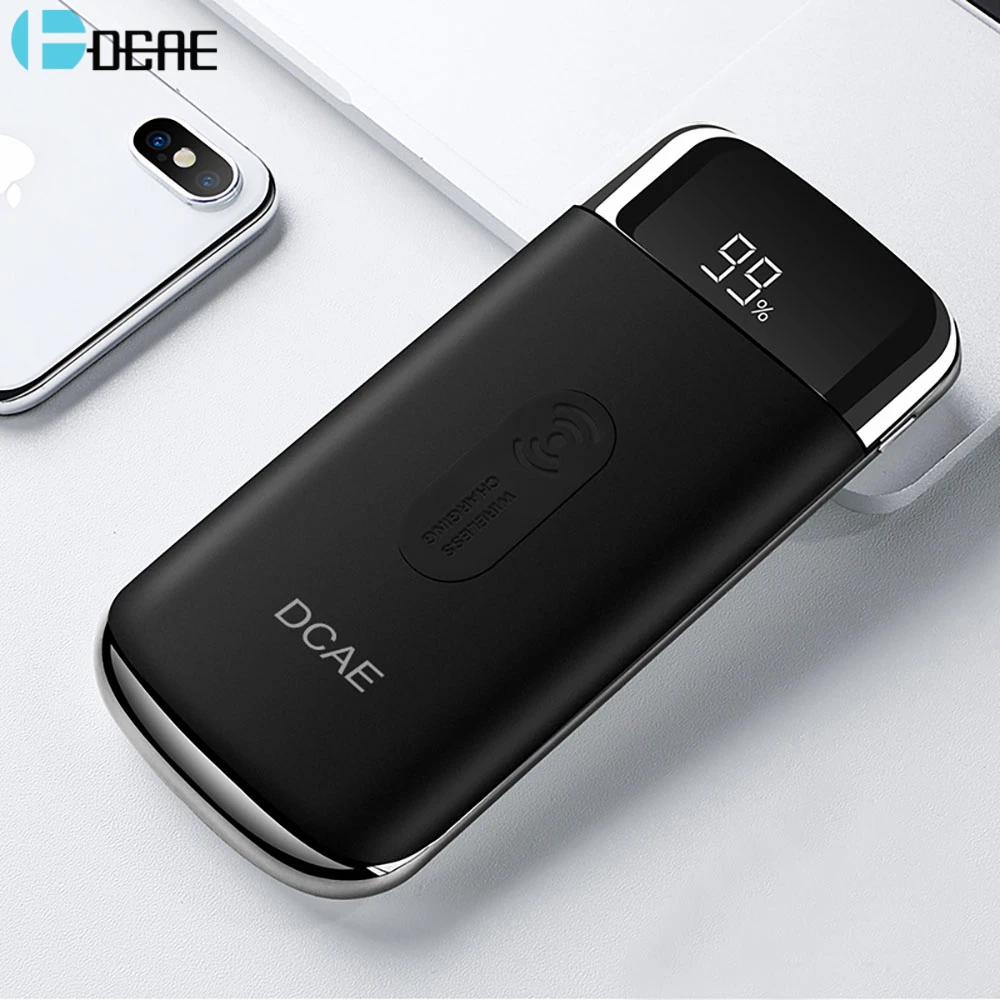 

DCAE 10000mah Wireless Charger Power Bank Portable Dual USB Digital External Battery Powerbank For iPhone X 8 Plus Samsung S9 S8