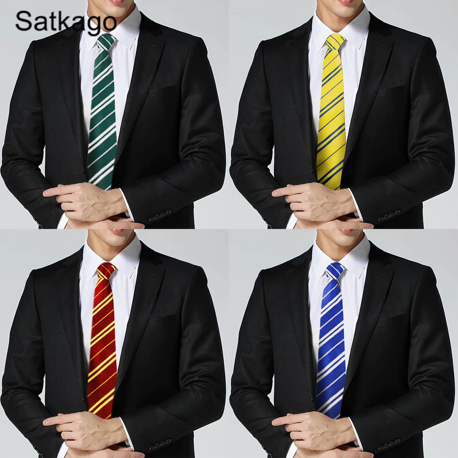 

Behogar Halloween Stripes Tie for Daily Life Chritmas Holidays Cosplay Birthday Party Uniform Performance Costumes Accessories