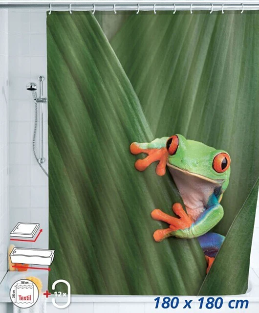 Cute Frog Design Shower Curtain Bathroom Waterproof Mildewproof Polyester  Fabric With 12 Hooks 180cm*180cm - AliExpress