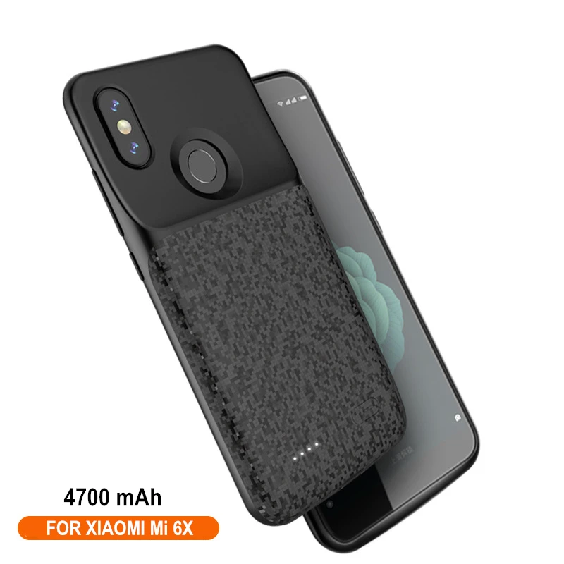 

2019 4700mAh External Battery Charging Case For Xiaomi Mi 6X Power Case Backup Power Bank Back Clamp Battery Charger Cover