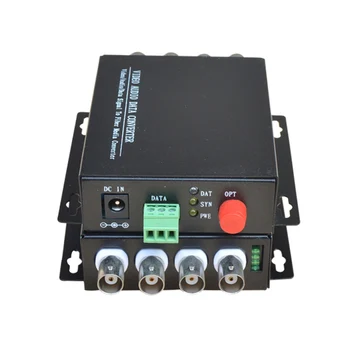 

4 CH Video Fiber Optical Media Converters -4 BNC Transmitter Receiver RS485 Data Single mode 20Km For CCTV Surveillance system