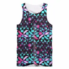 Новые брендовые летние 3D Топы Для мужчин Забавные 3d красочные Diamond без рукавов с принтом Фитнес жилет Пользовательские унисекс майка для тренажерного зала майки