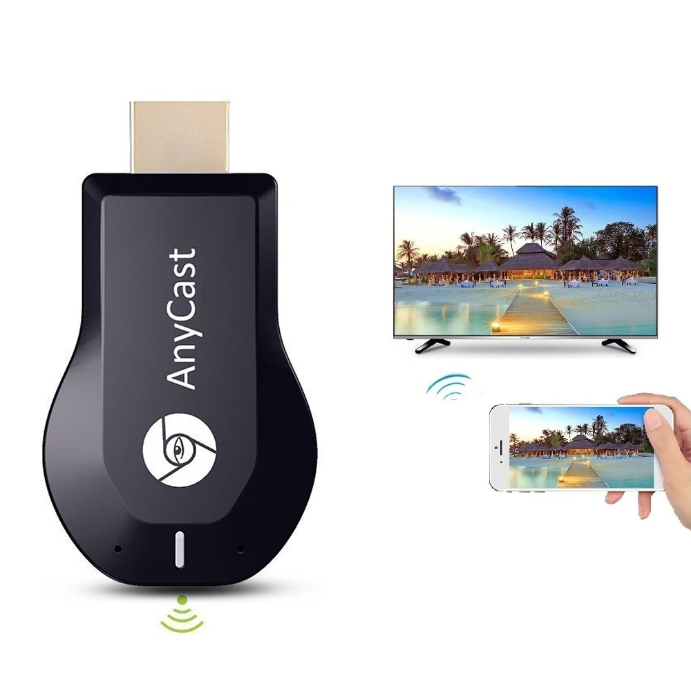 Anycast M4plus M4 Plus Chromecast 2 зеркальных нескольких тв-карт адаптер мини Android хром литой HDMI WiFi ключ 1080P