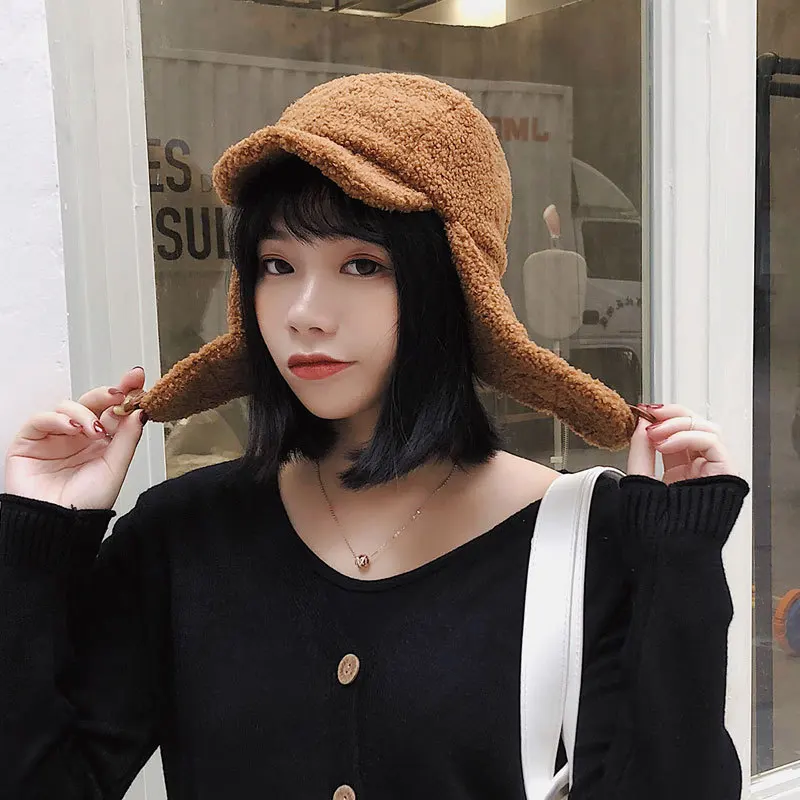 

Earmuffs Hats for Men Women Heavy bomber to Foreign Russian Ushanka Aviator Ski Snow Trooper Berber Fleece Winter hat
