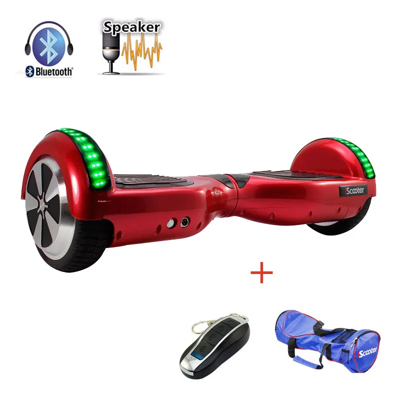 UL2722 Ховерборд, 6,5 дюймов, bluetooth, хромированный цветной Электрический скейтборд, руль, смарт, 2 колеса, самобалансирующийся стоячий скутер - Цвет: red n bag