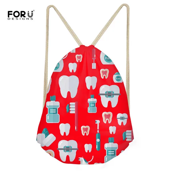 FORUDESIGNS/Маленькая женская сумка на шнурке с рисунком милого стоматолога, сумки на плечо для хранения, сумки для девочек, рюкзаки на шнурках, сумки - Цвет: H12755Z3