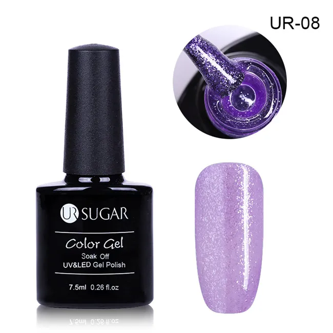 Ur Sugar песочный сахарный гель, цветной градиентный Гель-лак для ногтей, блестящий УФ-Гель-лак, 7,5 мл, замачиваемый светодиодный Гель-лак для дизайна ногтей - Цвет: UR-08