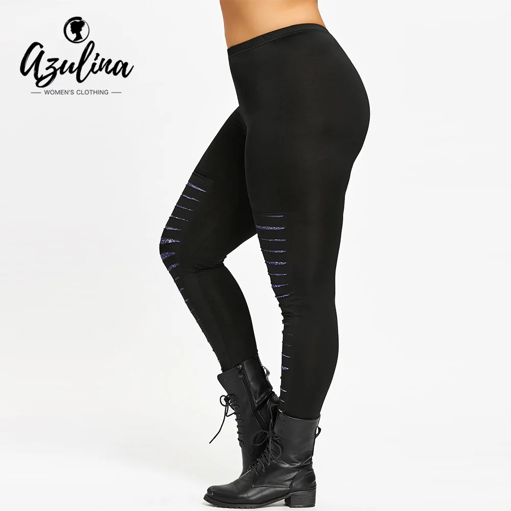 Rosegal زائد الحجم غالاكسي ممزق النساء طماق 2018 اللياقة البدنية Leggins تجريب طماق Jeggins مرونة الخصر ضئيلة سروال شكل قلم رصاص 5XL