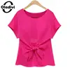 Best Price Shirts Clothing Blouses Tunics Plus-Size Women XL Camisas Top-Bow XXXXXL Female Chiffon 32671697269