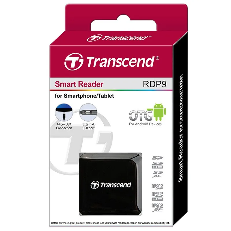 Transcend Высокое качество OTG кард-ридер Высокое качество SD/адаптер карты Micro SD с дополнительным usb-портом для Android телефонов планшетов