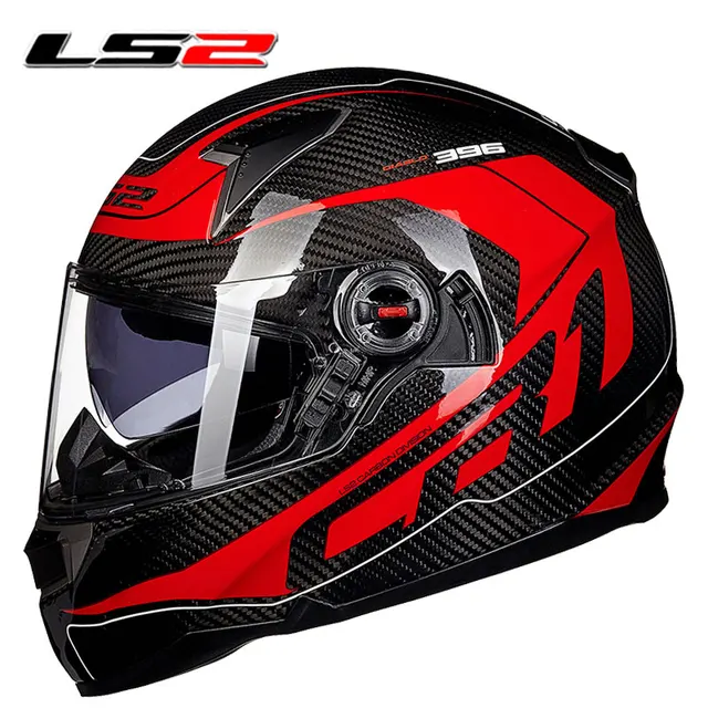 Buy LS2 Carbon Fiber Helmet Full Face Motorcycle Helmet anti fog lens Double